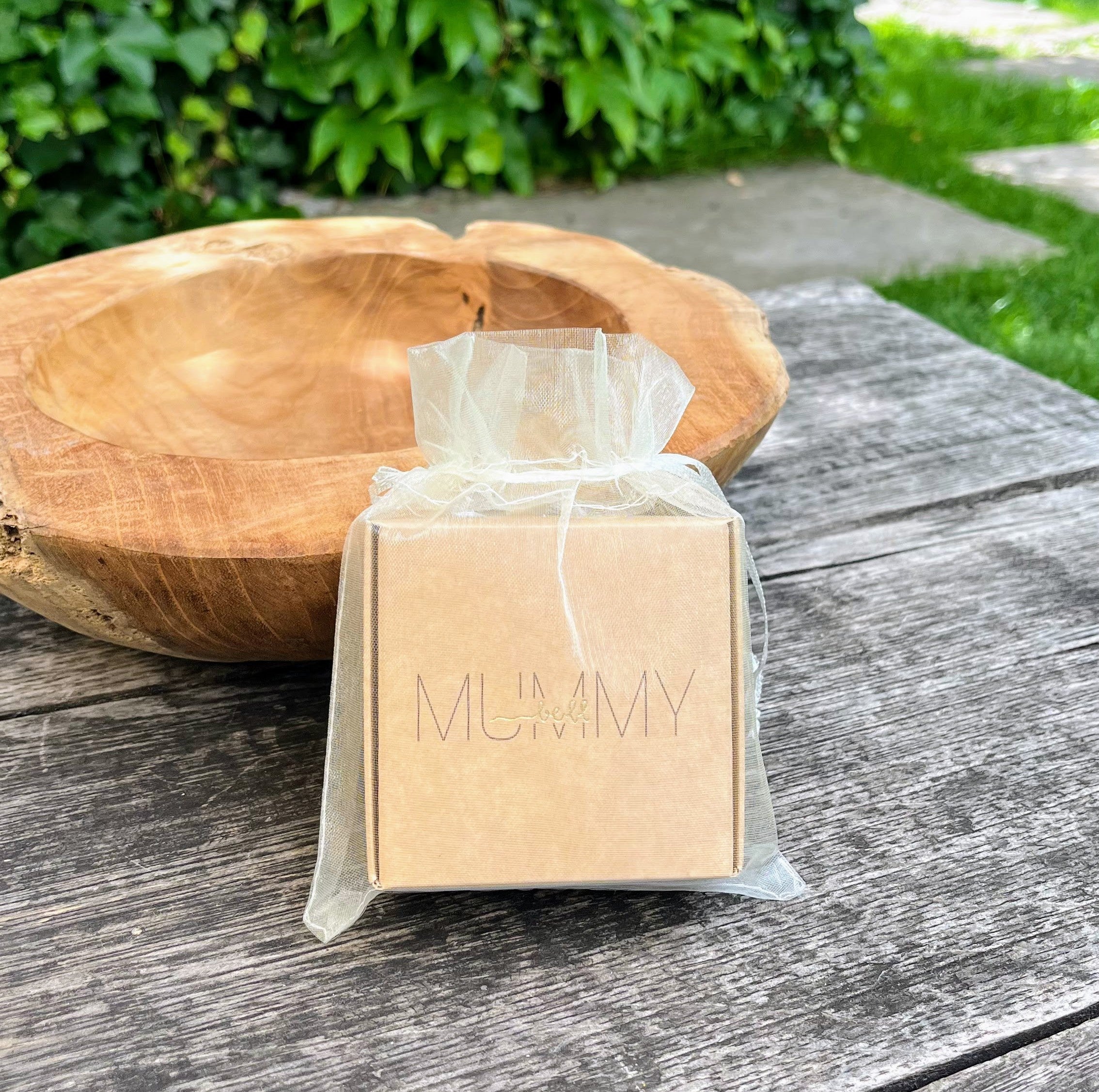 Dárkový sáček pro těhotenskou rolničku – krémová organza